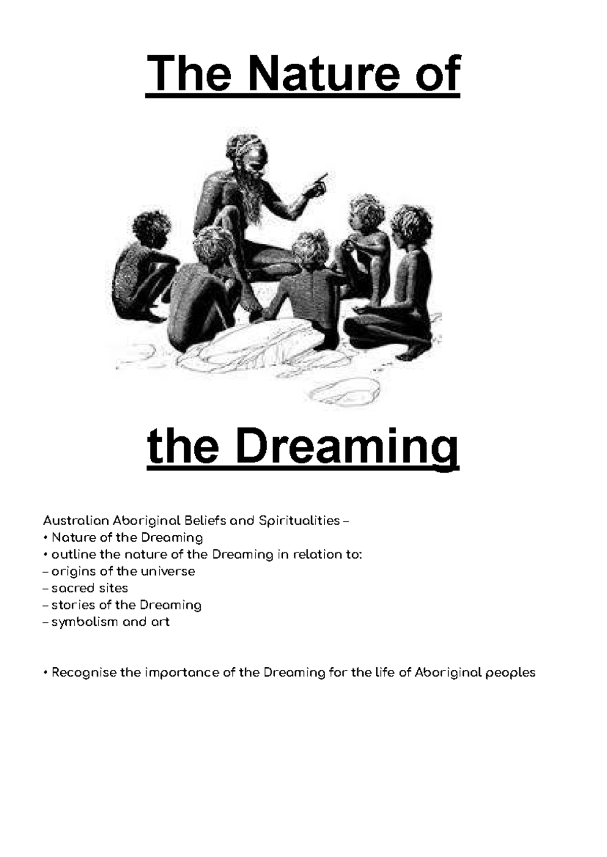 The Nature of the Dreaming: Aboriginal Beliefs & Spiritualities ...