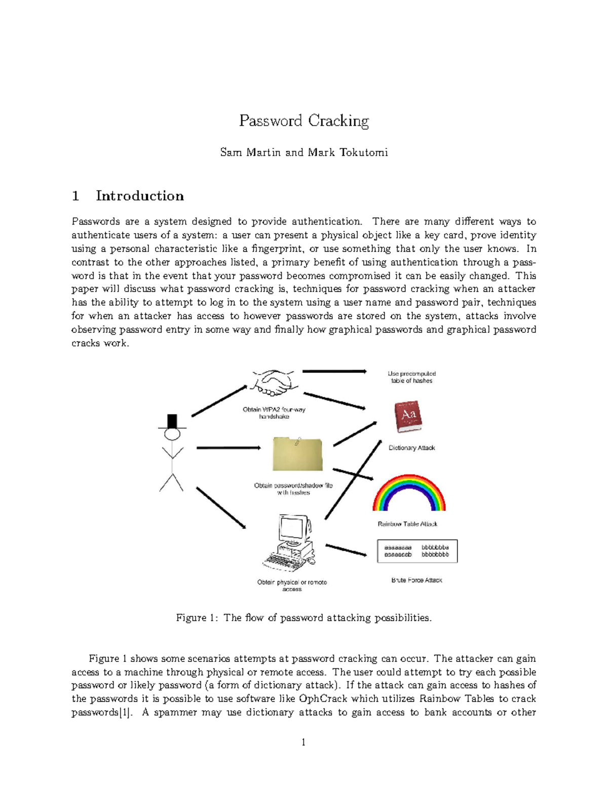 Report - Nothing - Password Cracking Sam Martin and Mark Tokutomi 1 ...