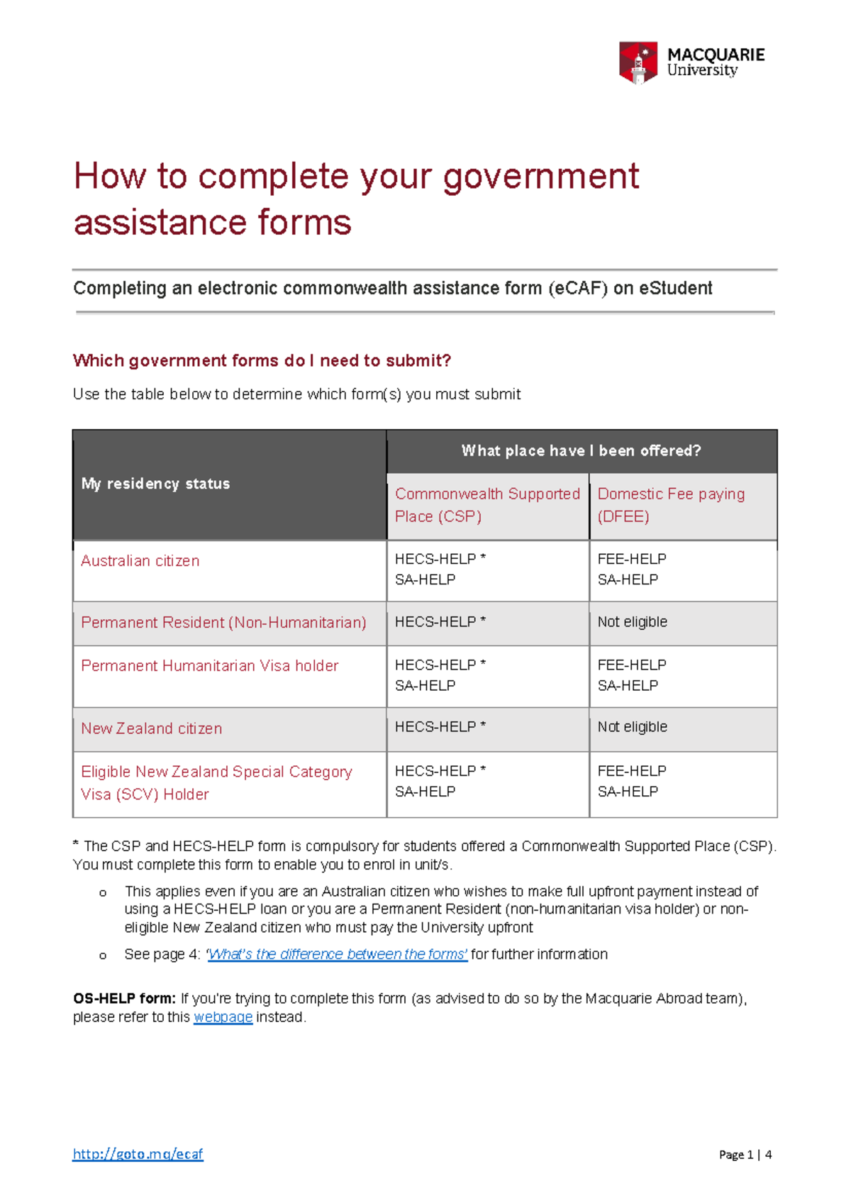 How to complete your ecaf 2020 - How to complete your government ...