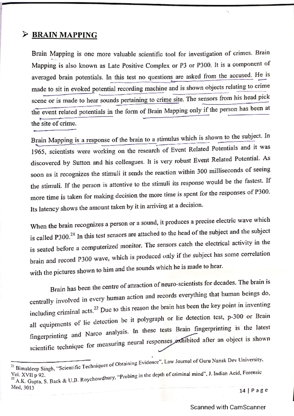 Forensic Science Project Report: Gait Analysis (Bcom LLB Sem 9) - Studocu