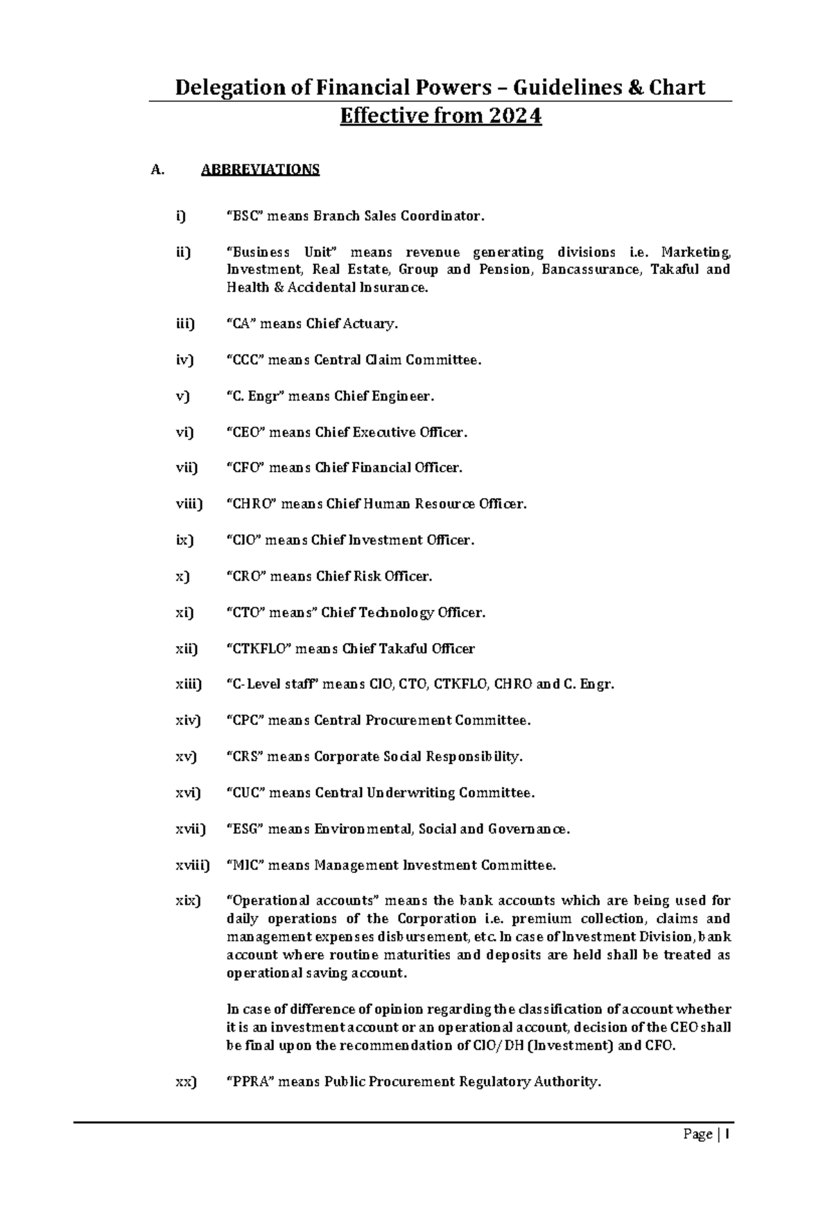 Delegation of Financial Powers Guidelines Chart (DoFP 2024) - Studocu