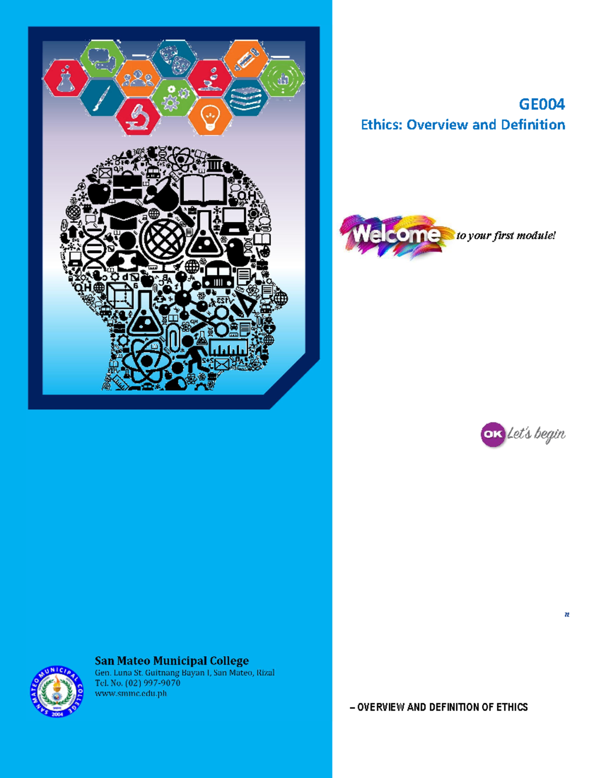 Module 1 - ETHICS: OVERVIEW & DEFINITIV - San Mateo Municipal College ...