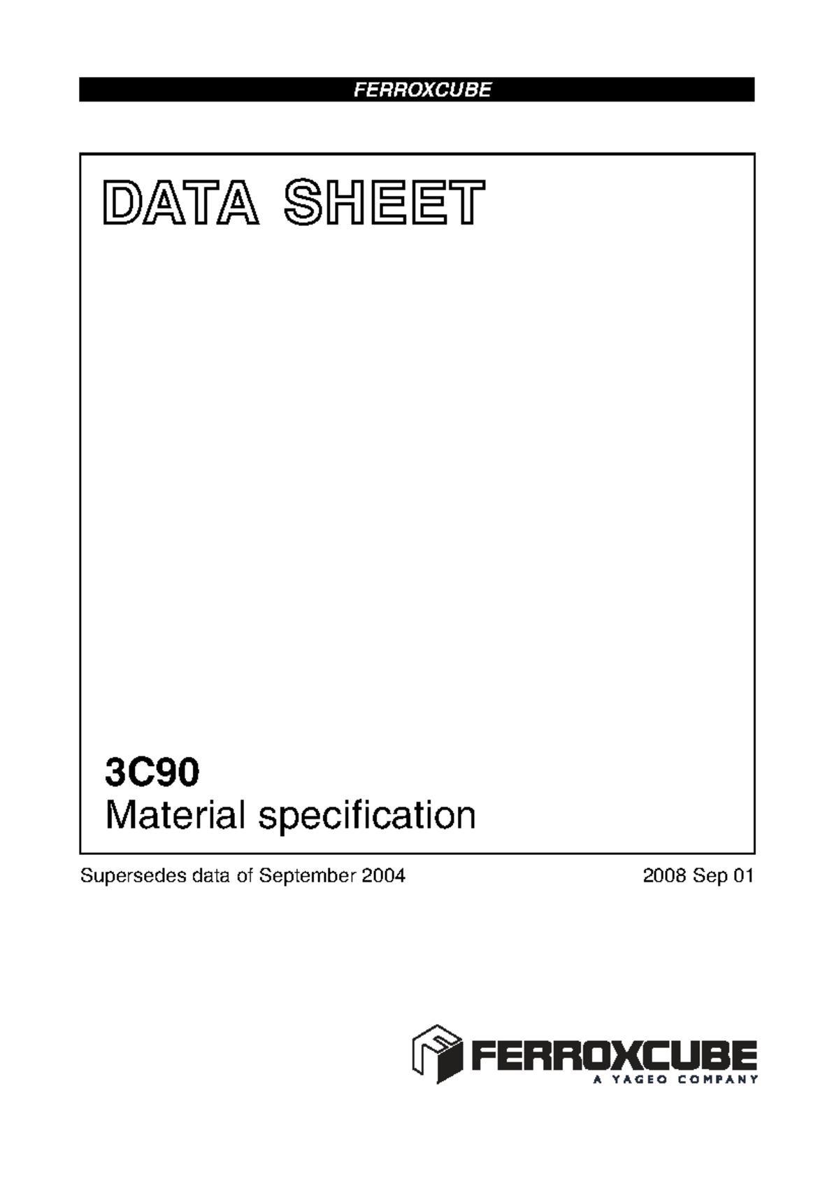 3C90 Material Specification Data Sheet - Ferroxcube 2008 Update - Studocu