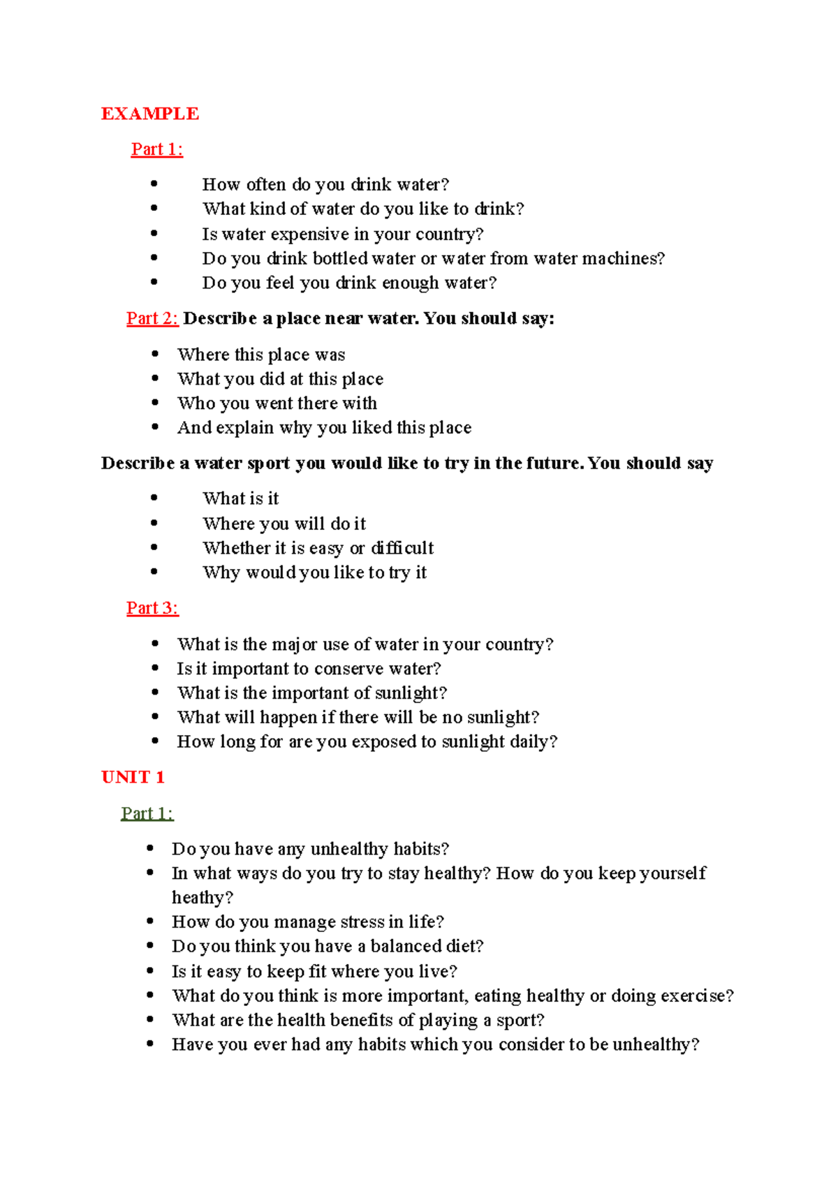 B1 - English: Unit Insights and Discussion Topics for Improvement - Studocu
