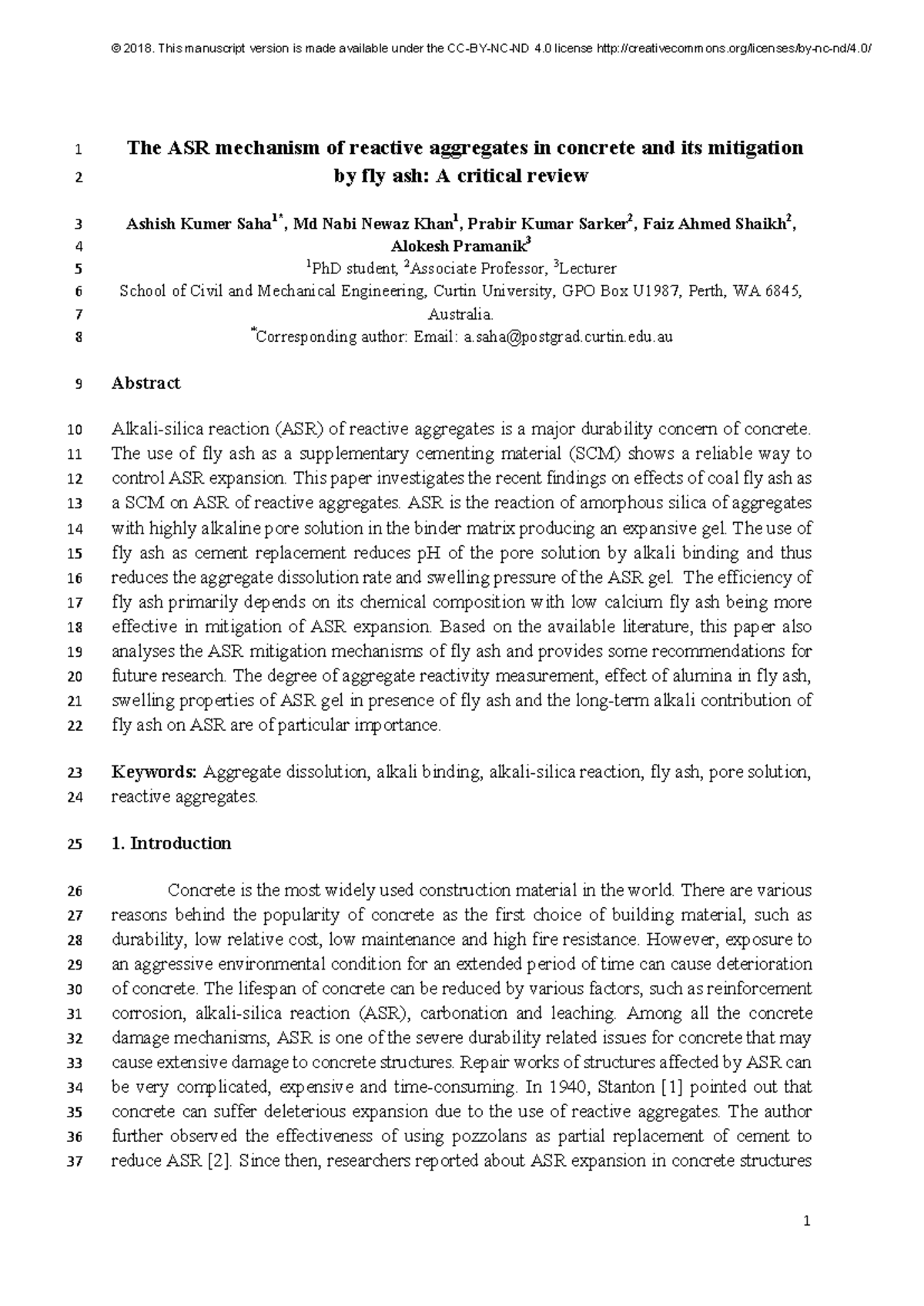 ASR Mechanism of Reactive Aggregates in Concrete: A Critical Review ...