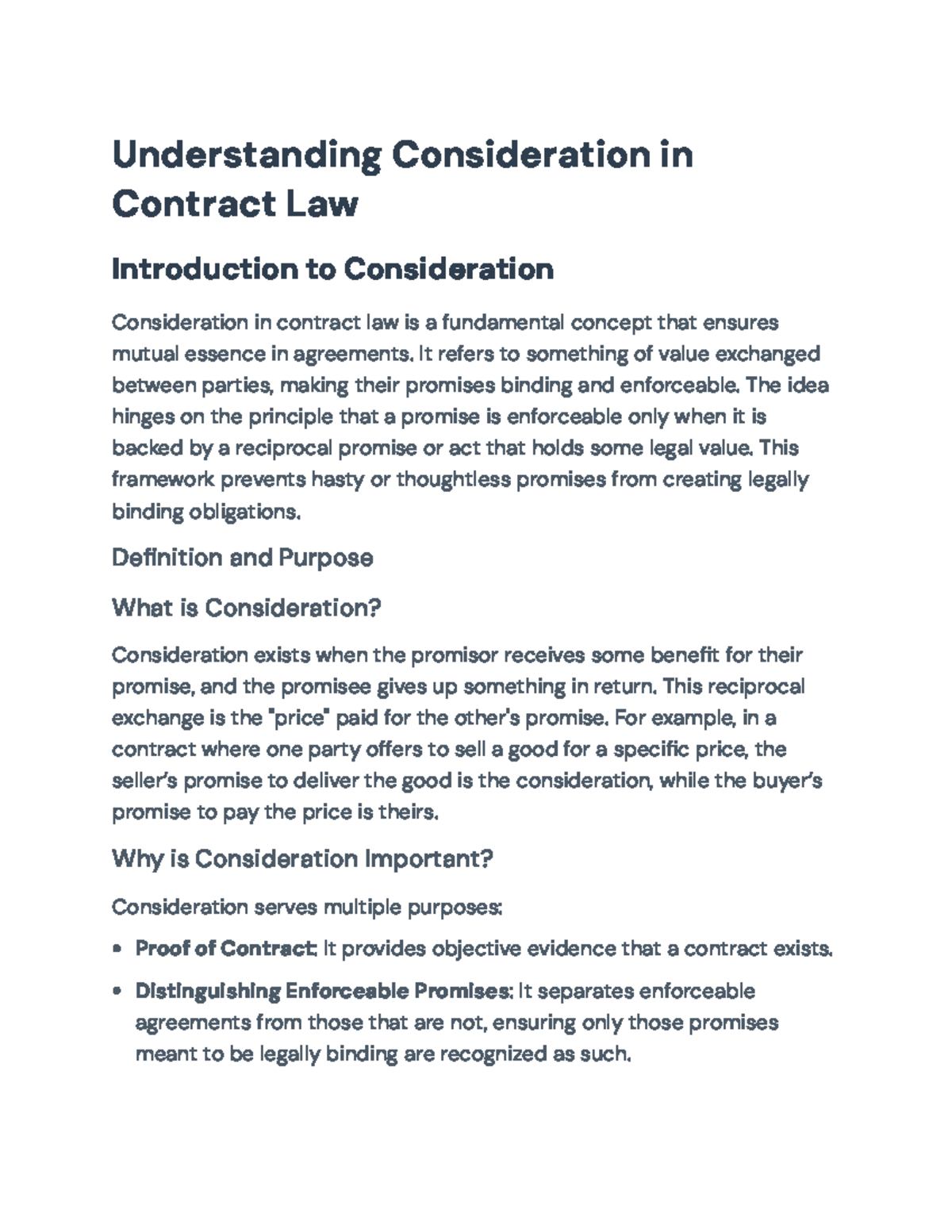 Understanding Consideration in Contract Law: Key Principles & Cases ...