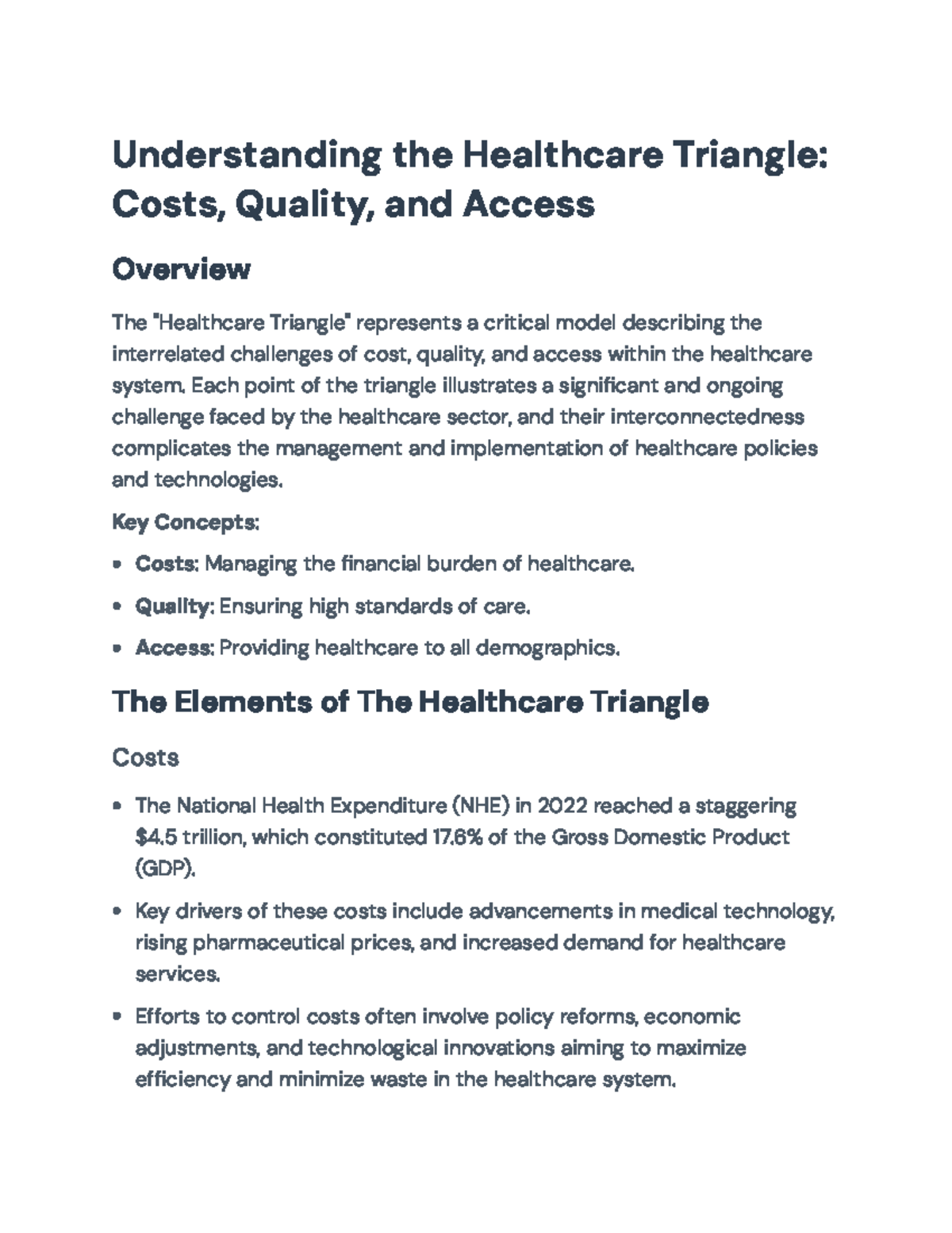 Healthcare Triangle: Managing Costs, Quality, and Access in Systems ...