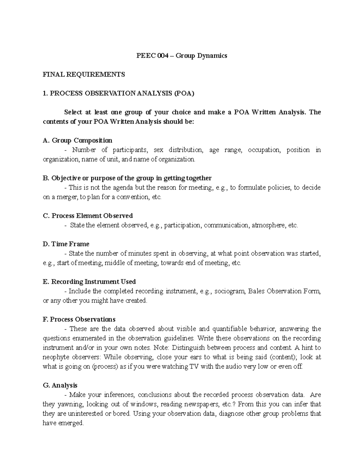 Final Requirements (Group Dy) - PEEC 004 – Group Dynamics FINAL ...