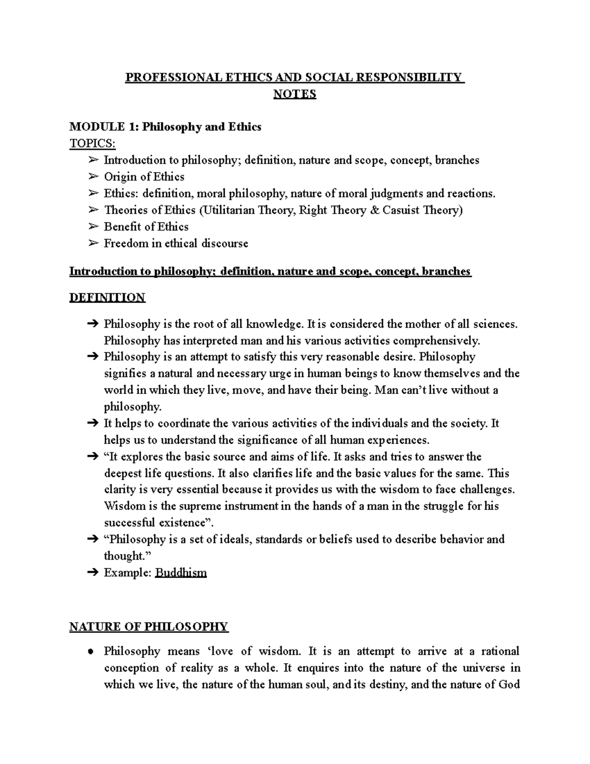 Professional Ethics and Social Responsibility: Complete Study Notes ...