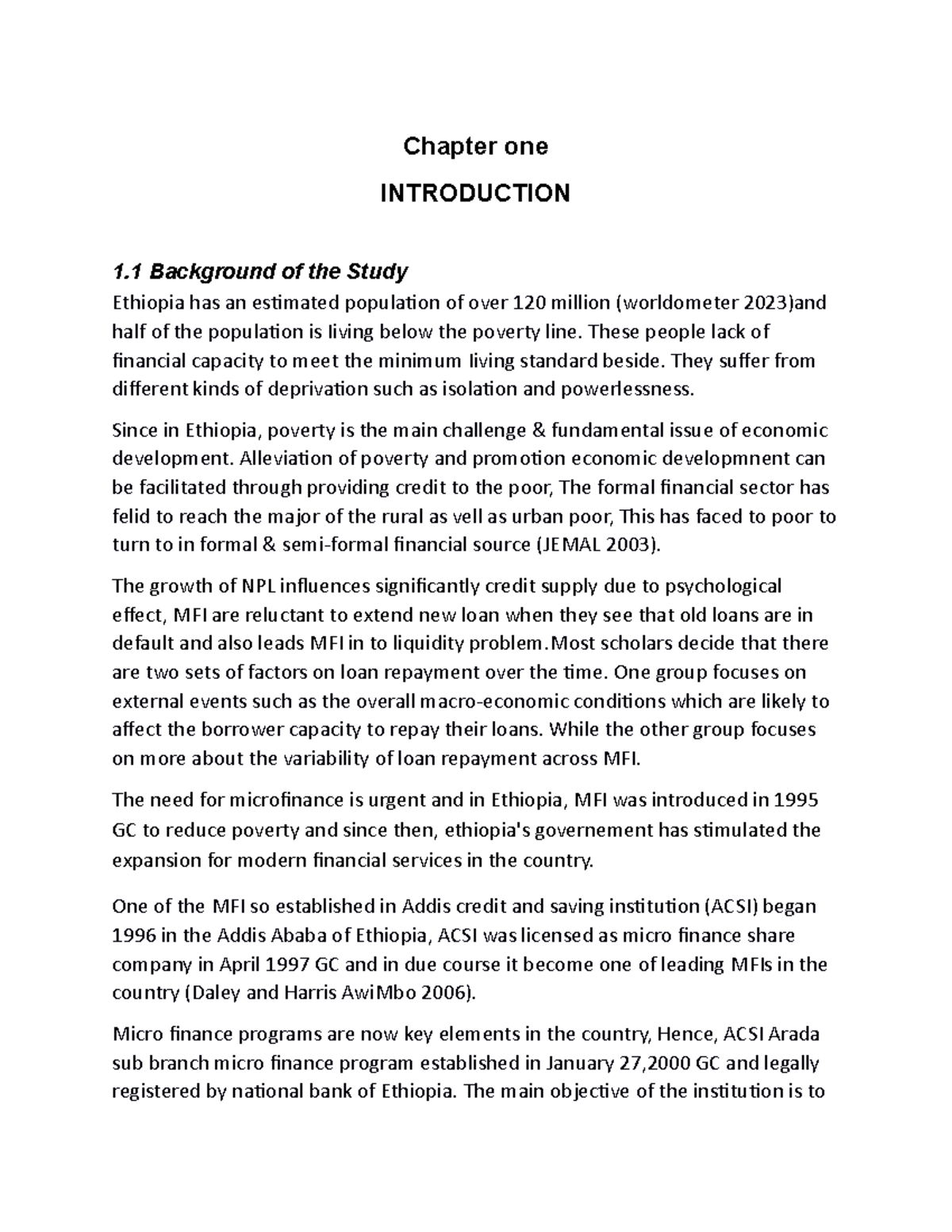 4 6014688964575761480 - Chapter one INTRODUCTION 1 Background of the ...