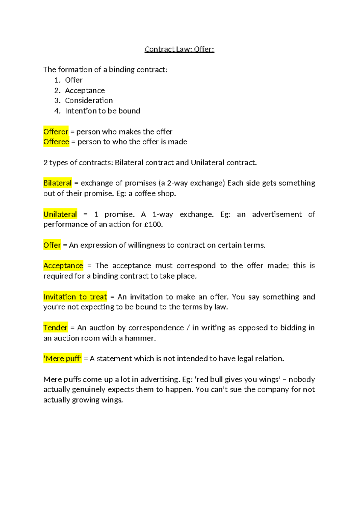Contract Law: Understanding Offers and Acceptance in Binding Contracts ...