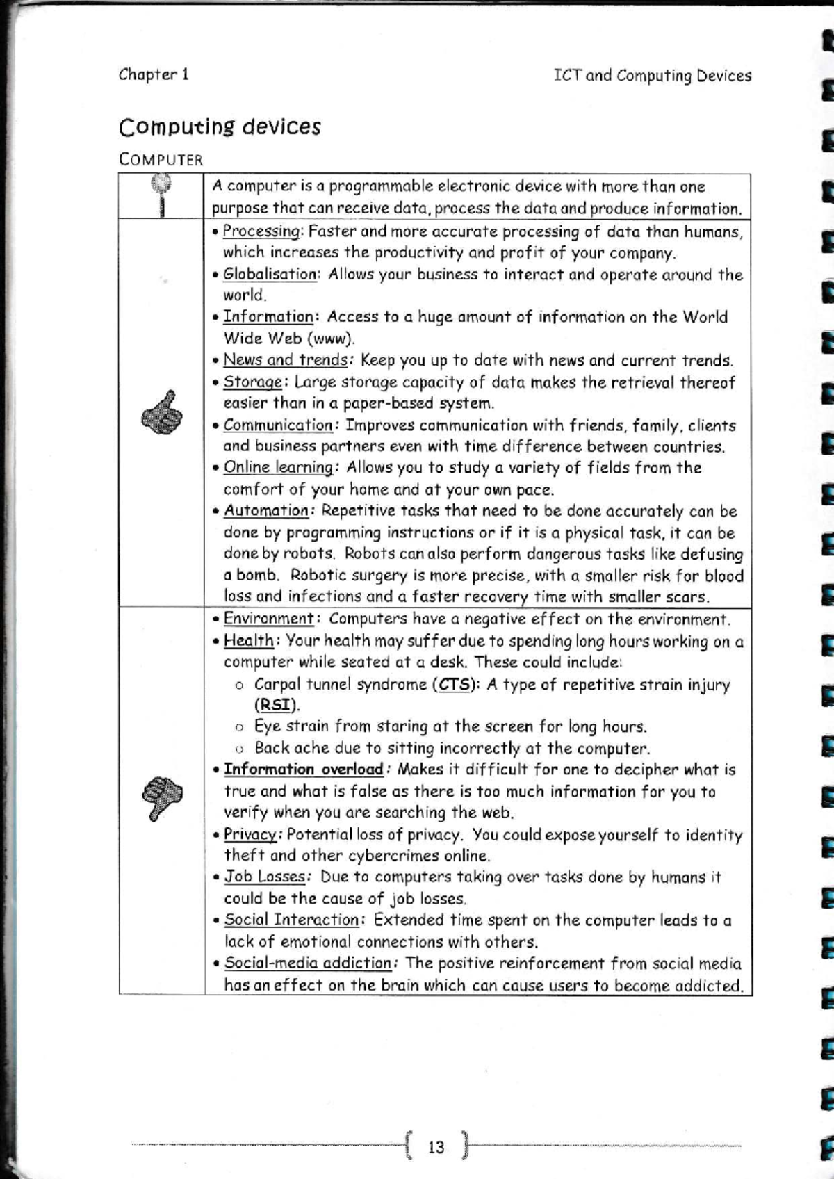 Chapter 1: ICT and Computing Devices Overview for Grade 11 - Studocu