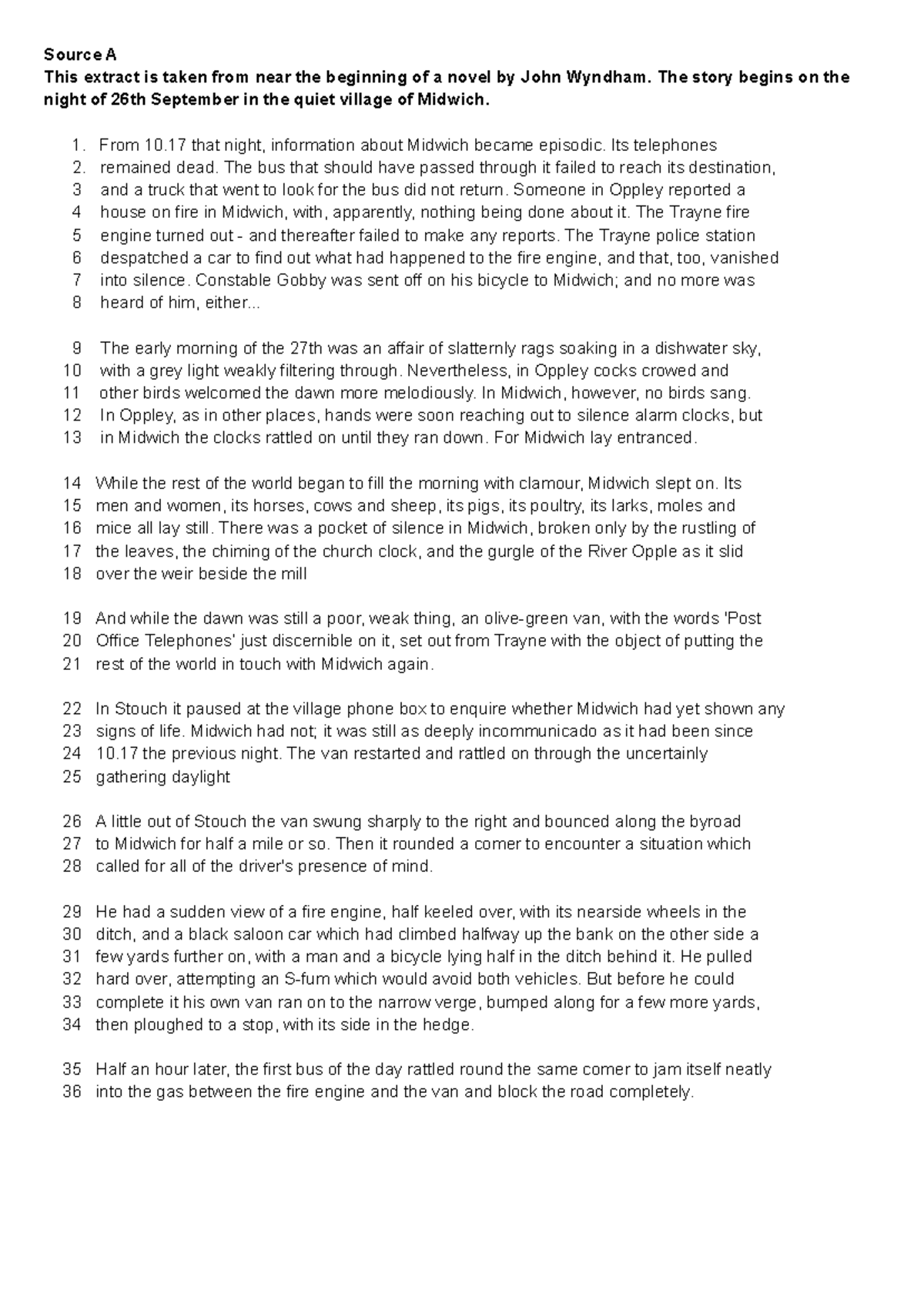 Insert - AQA English Language Paper 1 Extract - December 2025 Mock ...