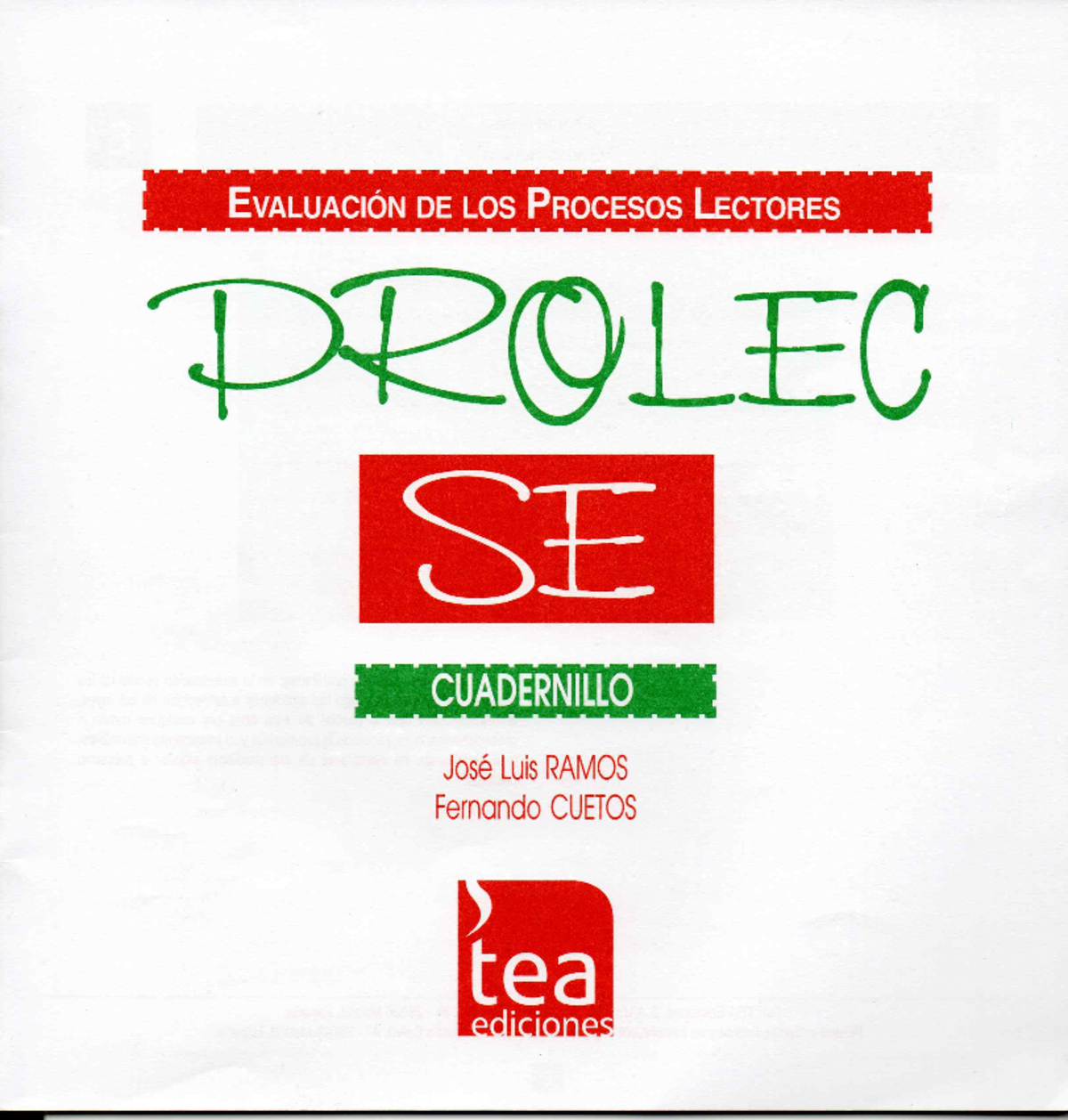 Prolec SE - Evaluación de Procesos Lectores y Textos Diversos - Studocu