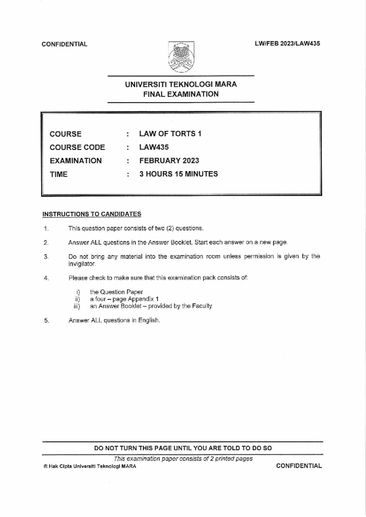 Tort II Law Tutorial: Duty of Care Analysis (LLB Year 1, Sem 2) - Studocu