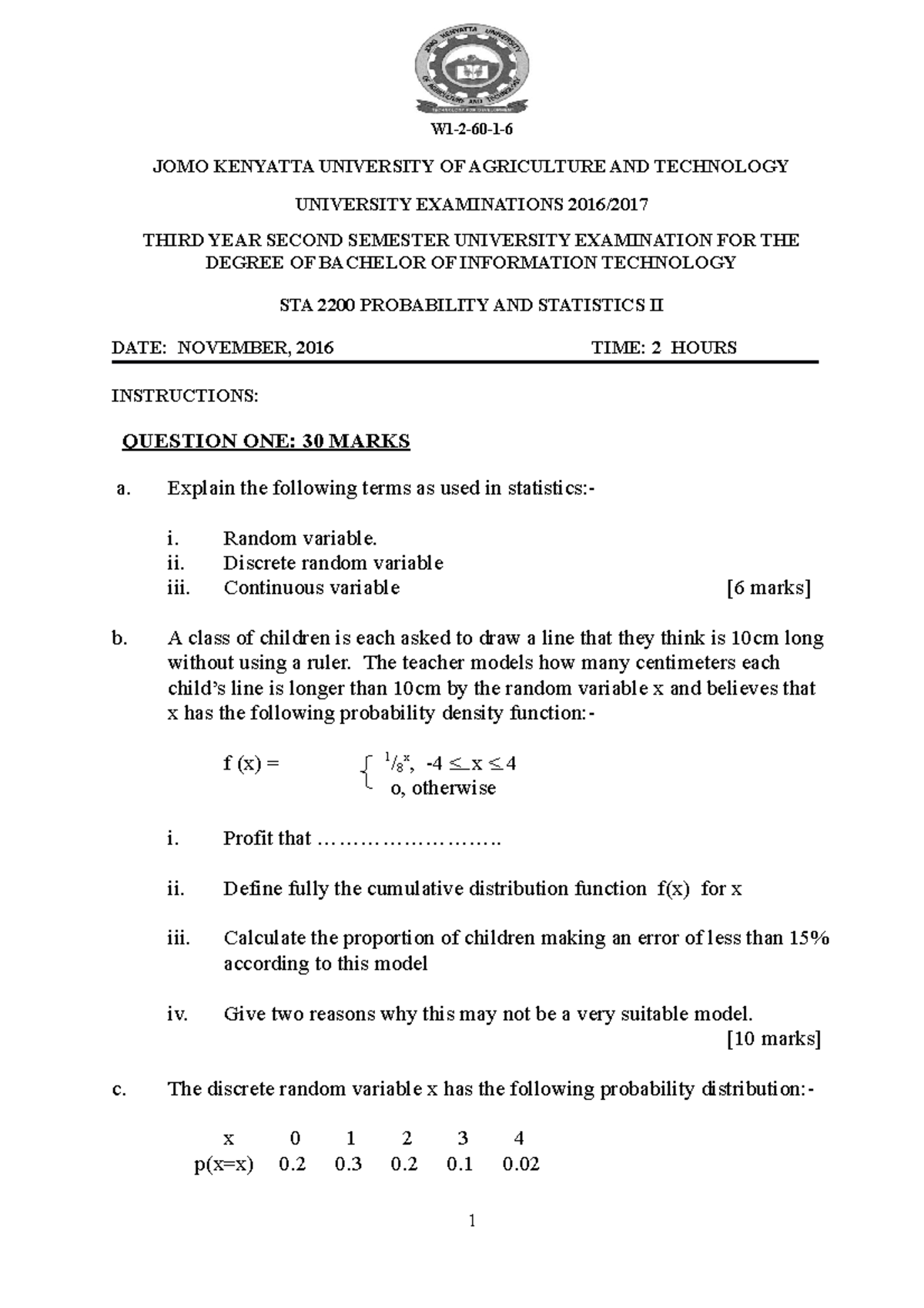STA 2200 Final Exam Notes: Probability and Statistics II - Studocu