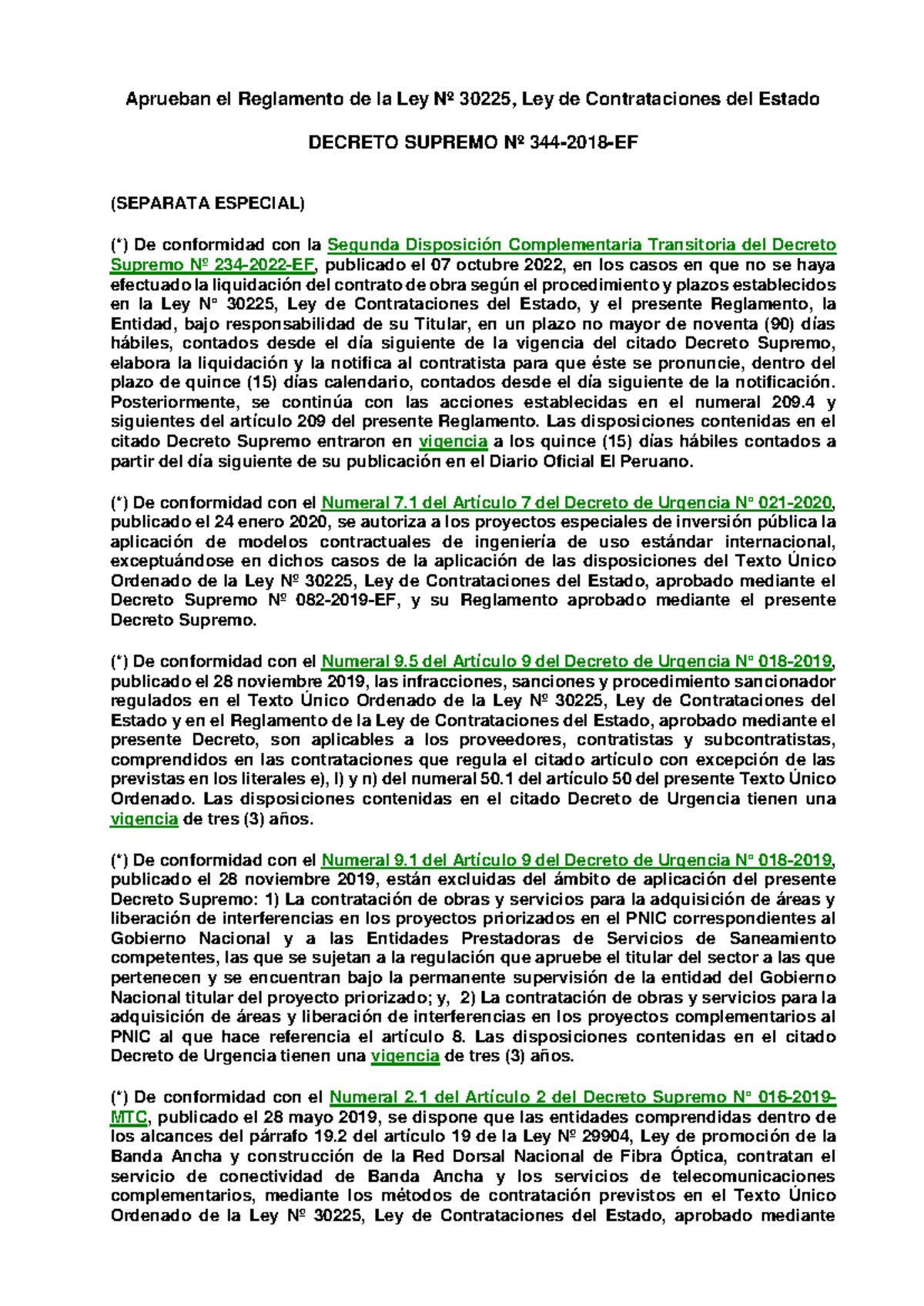 Reglamento de la Ley Nº 30225 sobre Contrataciones del Estado 2022 ...