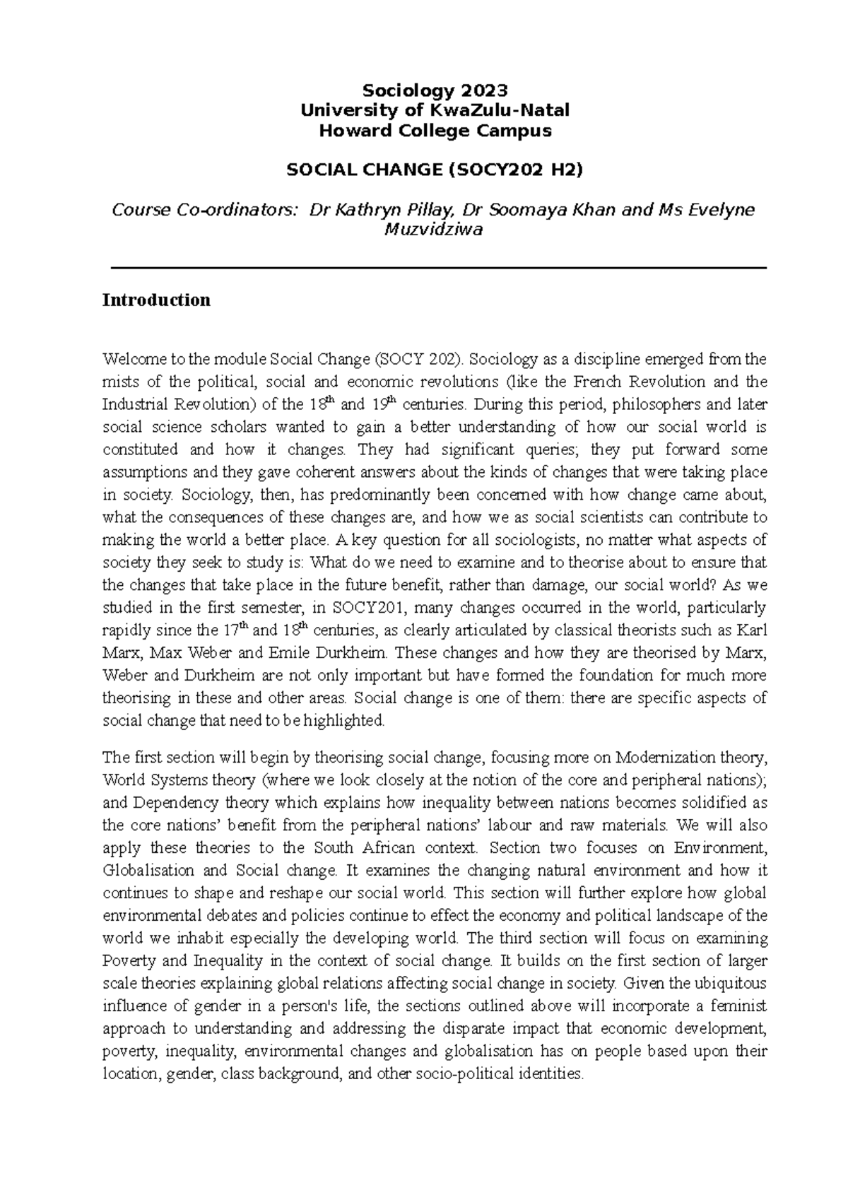Socy 202 Course Outline 2023 18 July - Sociology 2023 University of ...