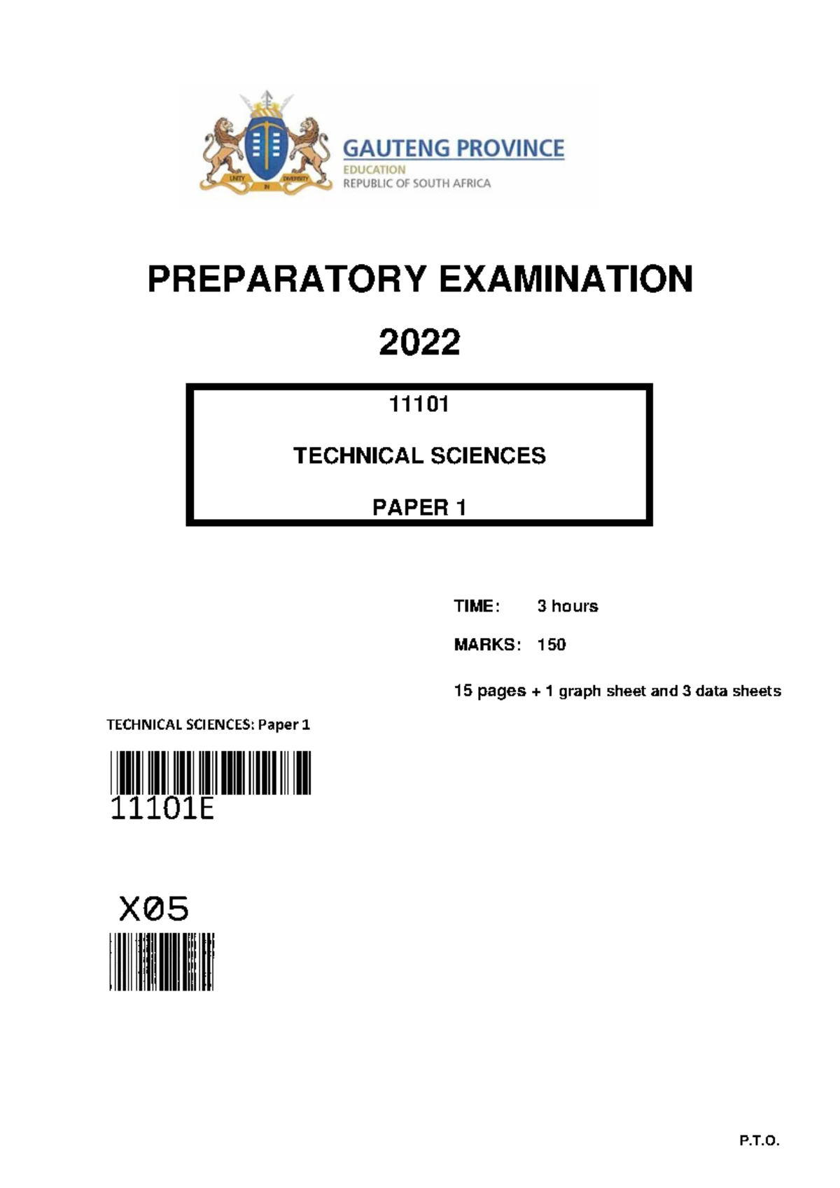 Grade 12 NW Tec Sci Sep Exam Paper 1 2022 - English Version - Studocu