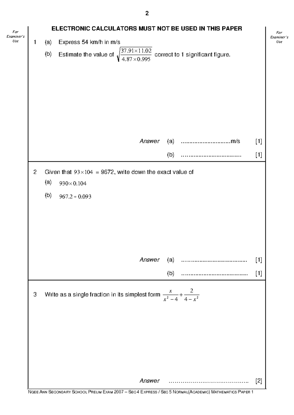 Mathematics in Physics: Exam Questions and Solutions - Studocu