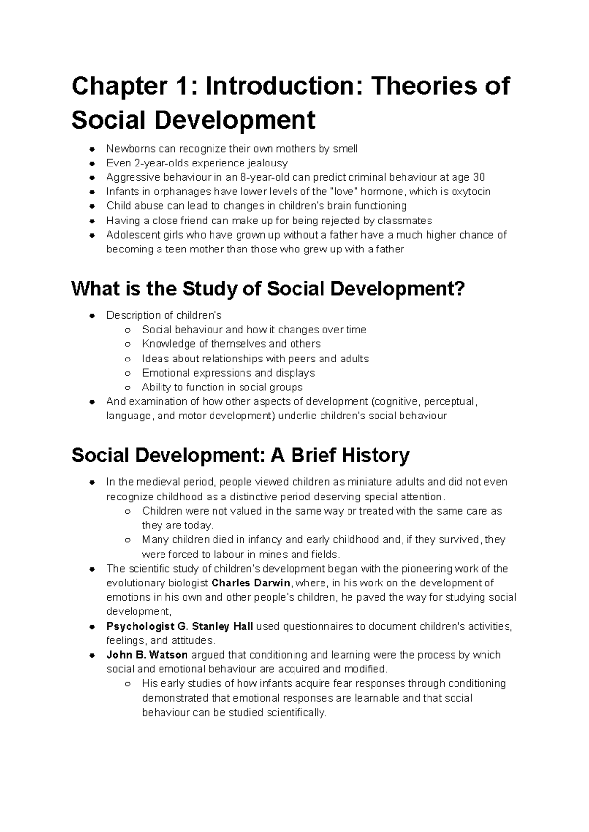 PSYC27 Notes: Theories of Social Development and Research Methods - Studocu