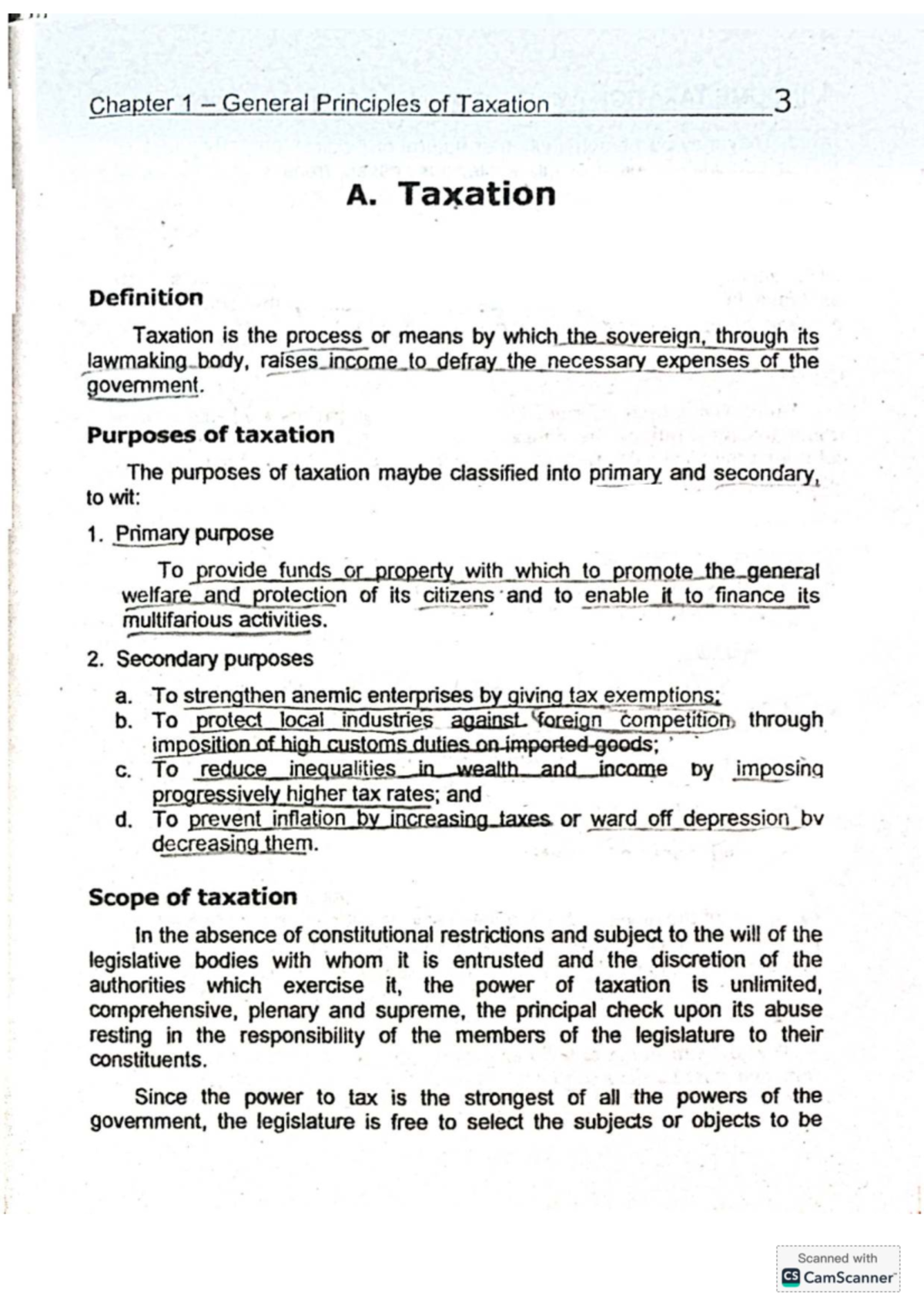 Tax 1: Chapter 1 - General Principles of Taxation Lecture Notes - Studocu