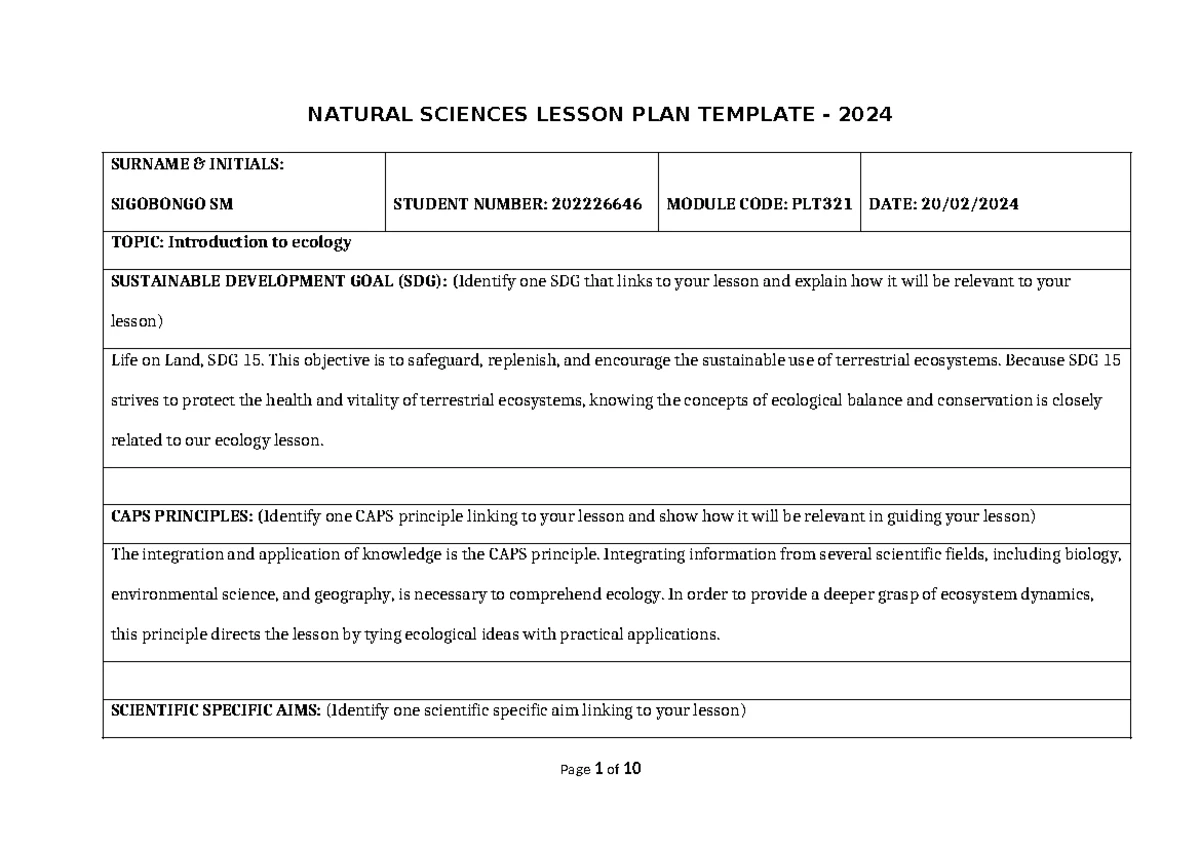 STE ASS - Natural Science Classroom Strategies and Activities - Studocu