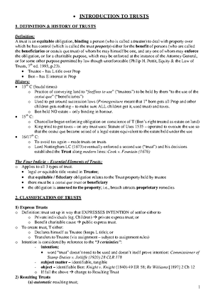 Module 1 - Module 1 : Intro to Equity & Trusts Lecture 1 : history and ...