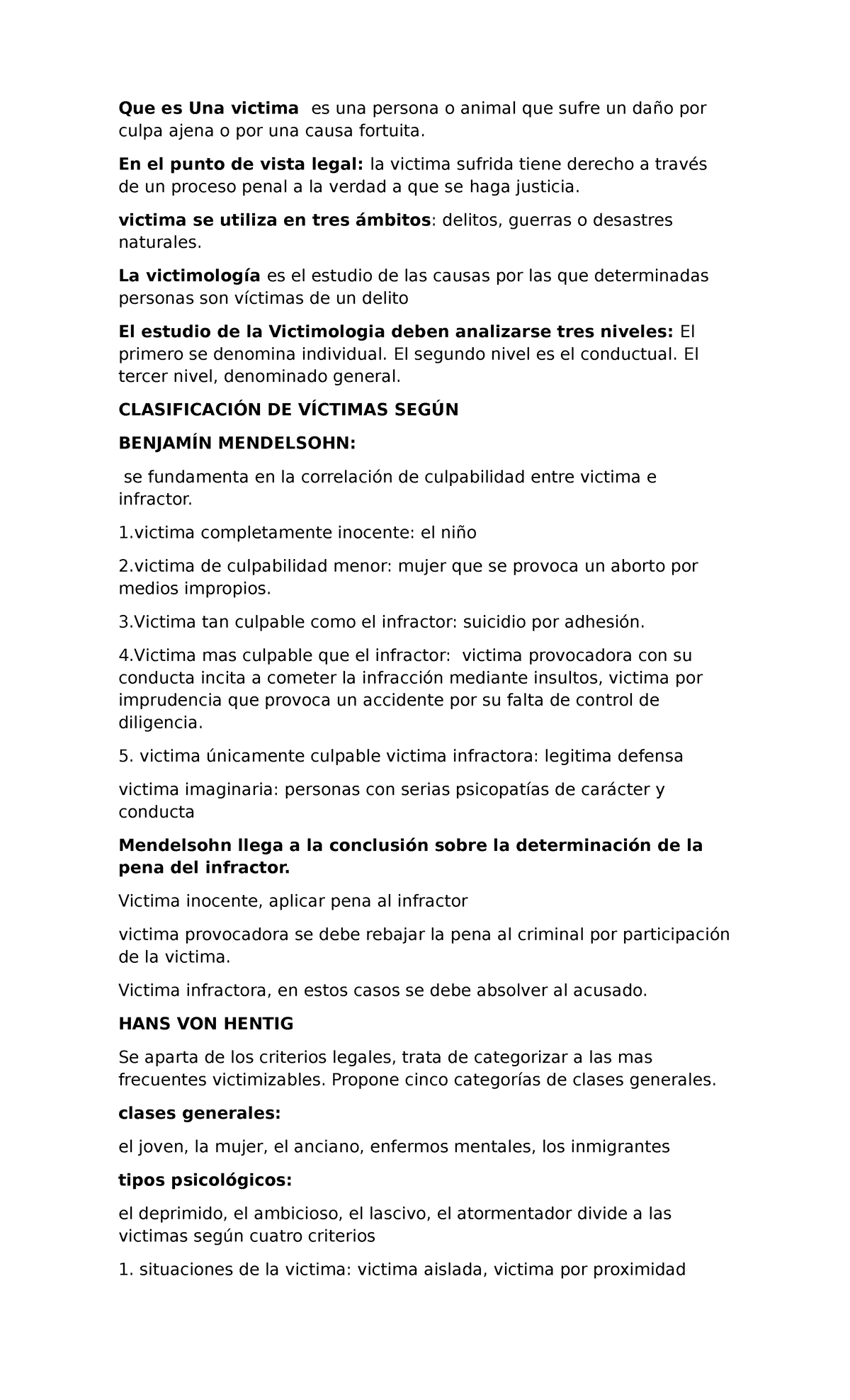 Criminol: Estudio de la Victimología y Clasificación de Víctimas - Studocu