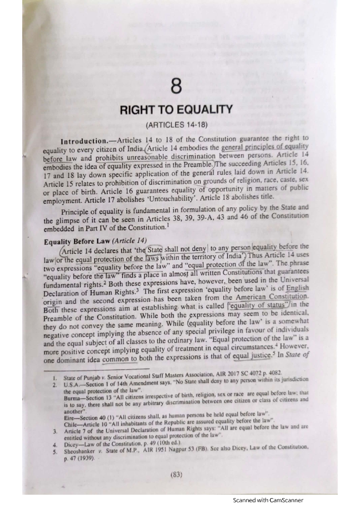 Article 14: Right to Equality – Overview in Constitutional Law - Studocu