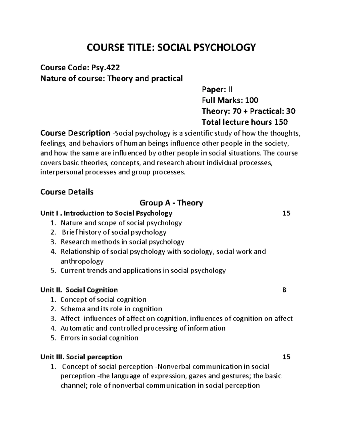 Introduction to Psychology (PSY 101) - Course Overview and Key Concepts ...