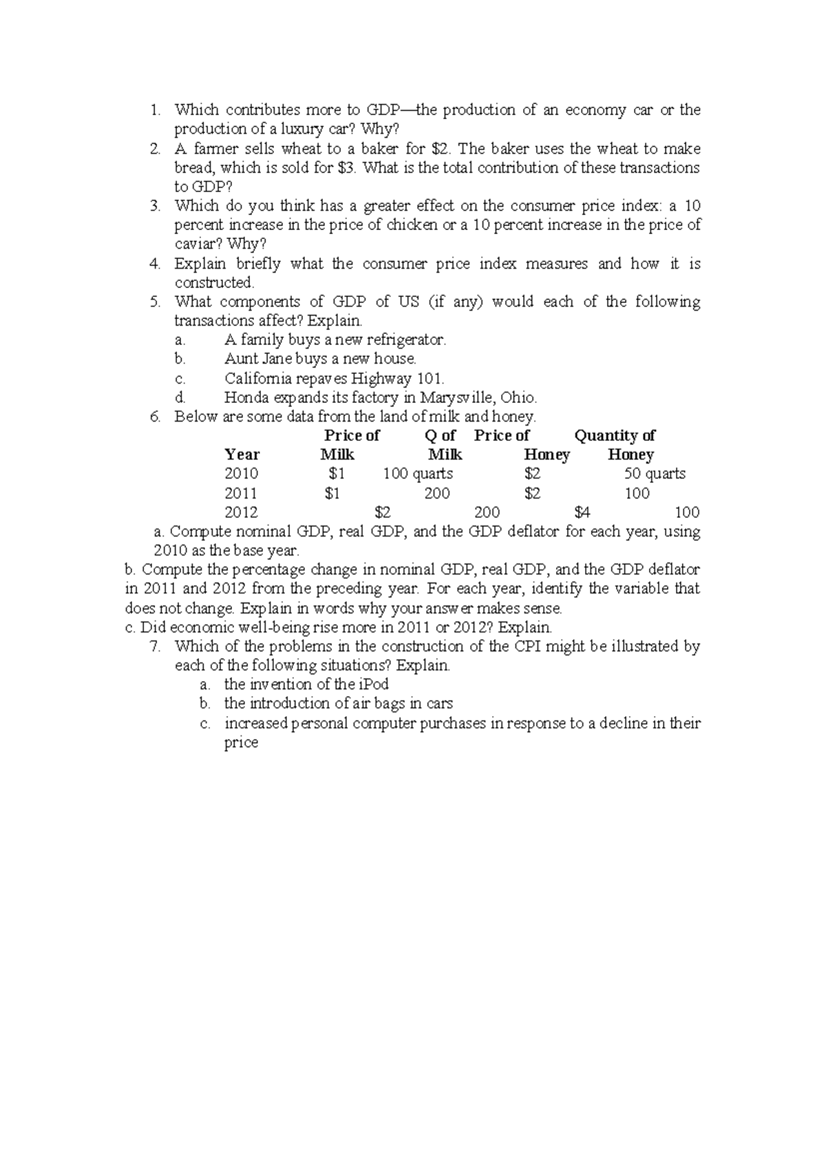 Macroeconomics Lecture Activity - GDP and CPI Analysis - FIS - Studocu