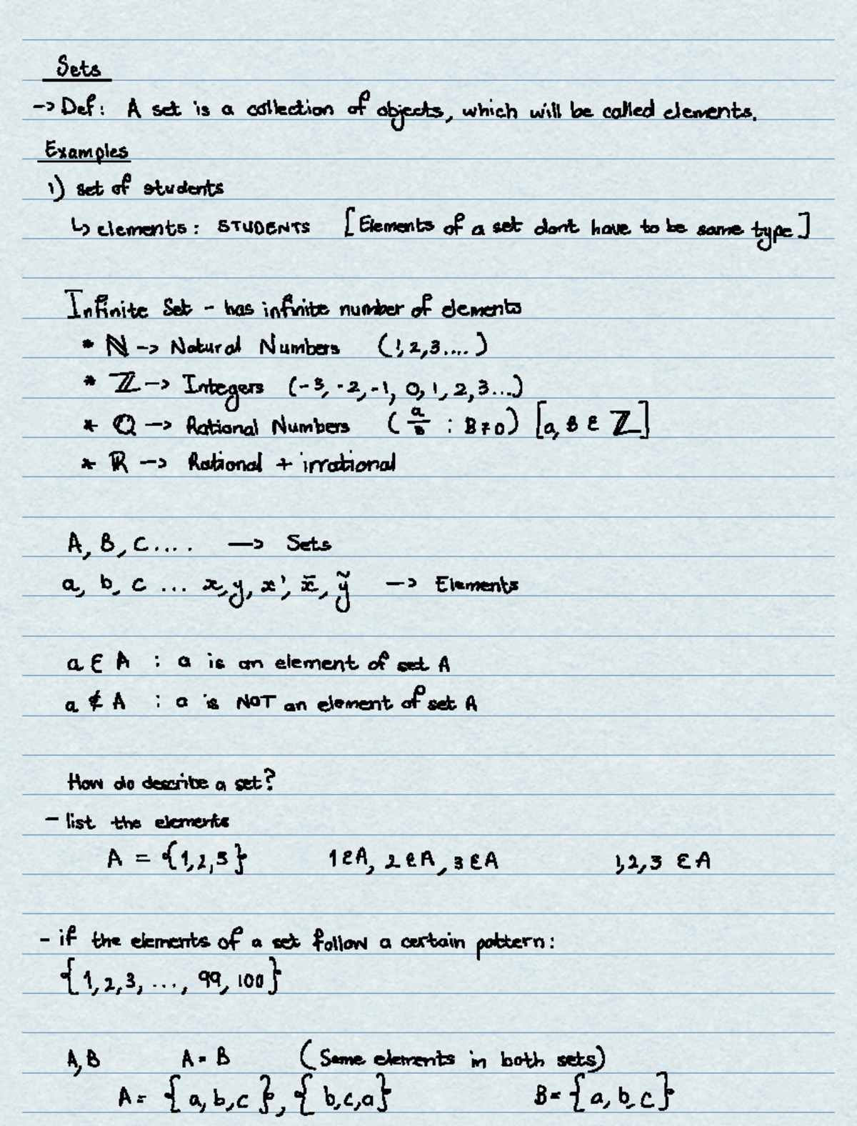 Sets and Intervals - Summary for Mathematics I Lecture Notes - Studocu