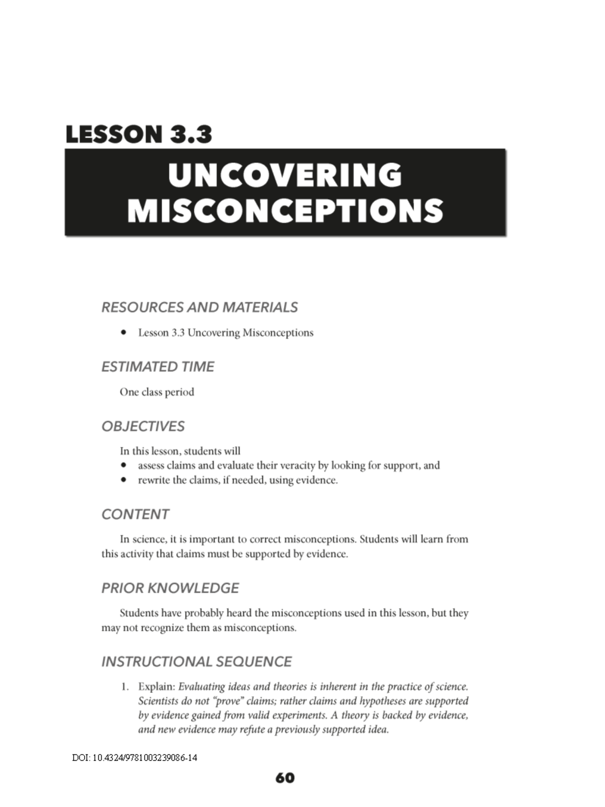 Lesson 3.3: Uncovering Misconceptions in Science Education - Studocu