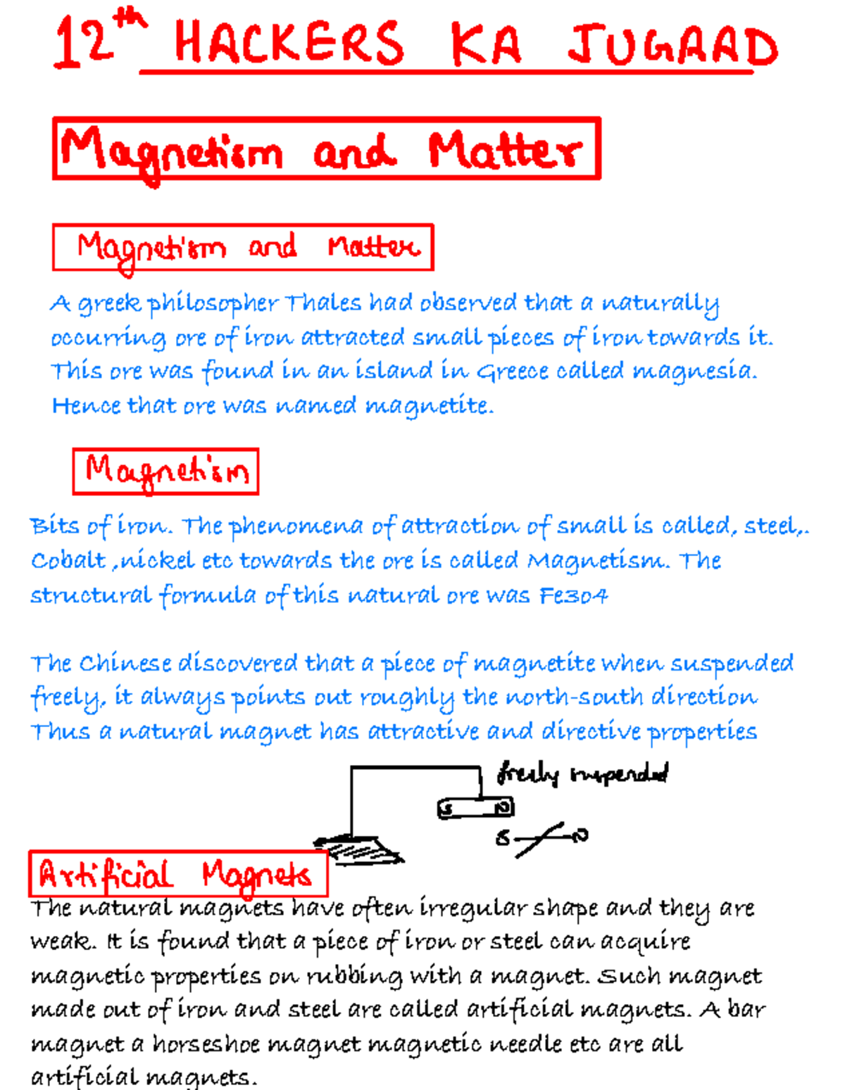 Magnetism and Matter (Course Code: 12 HACKERS KA JUGAAD ...