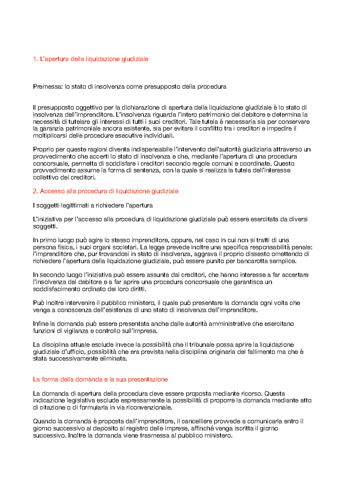 Liquidazione Giudiziale: Analisi e Procedure - Cap. 5 - Studocu