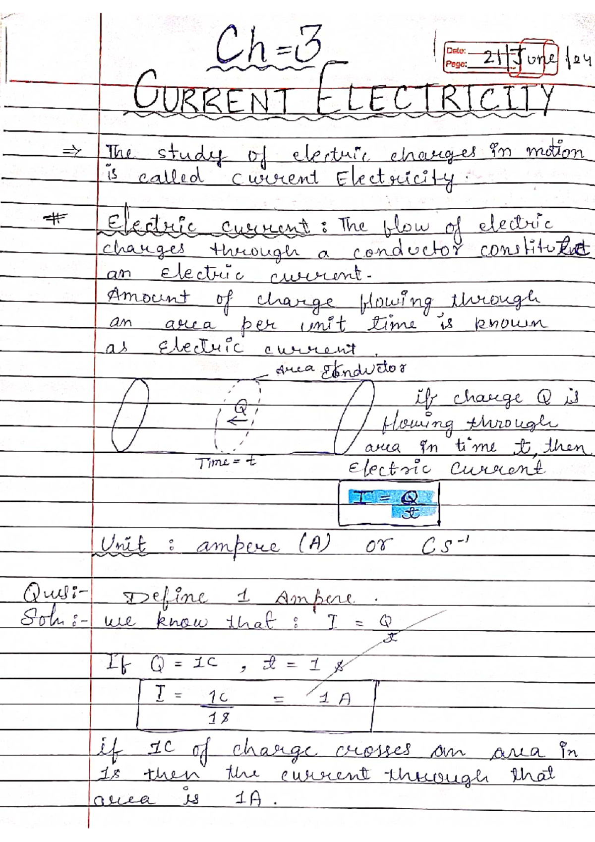 Physics 3 - Current Electricity Concepts and Formulas - Studocu