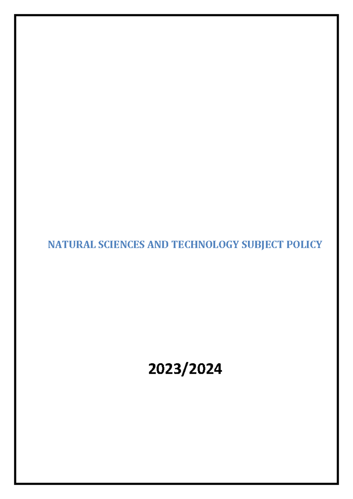 NST Subject Policy: Vision, Mission, and Teaching Guidelines for ...