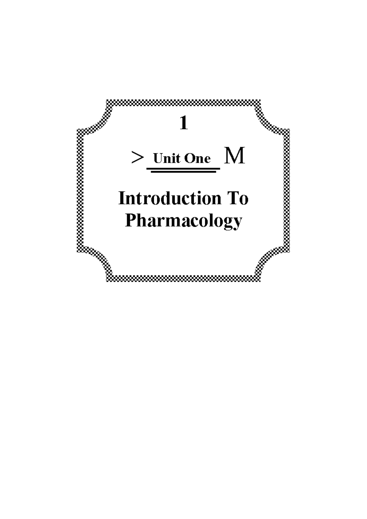 Pharma - Introduction To Pharmacology 1 Unit One UNIT 1 Unit One UNIT 1 ...