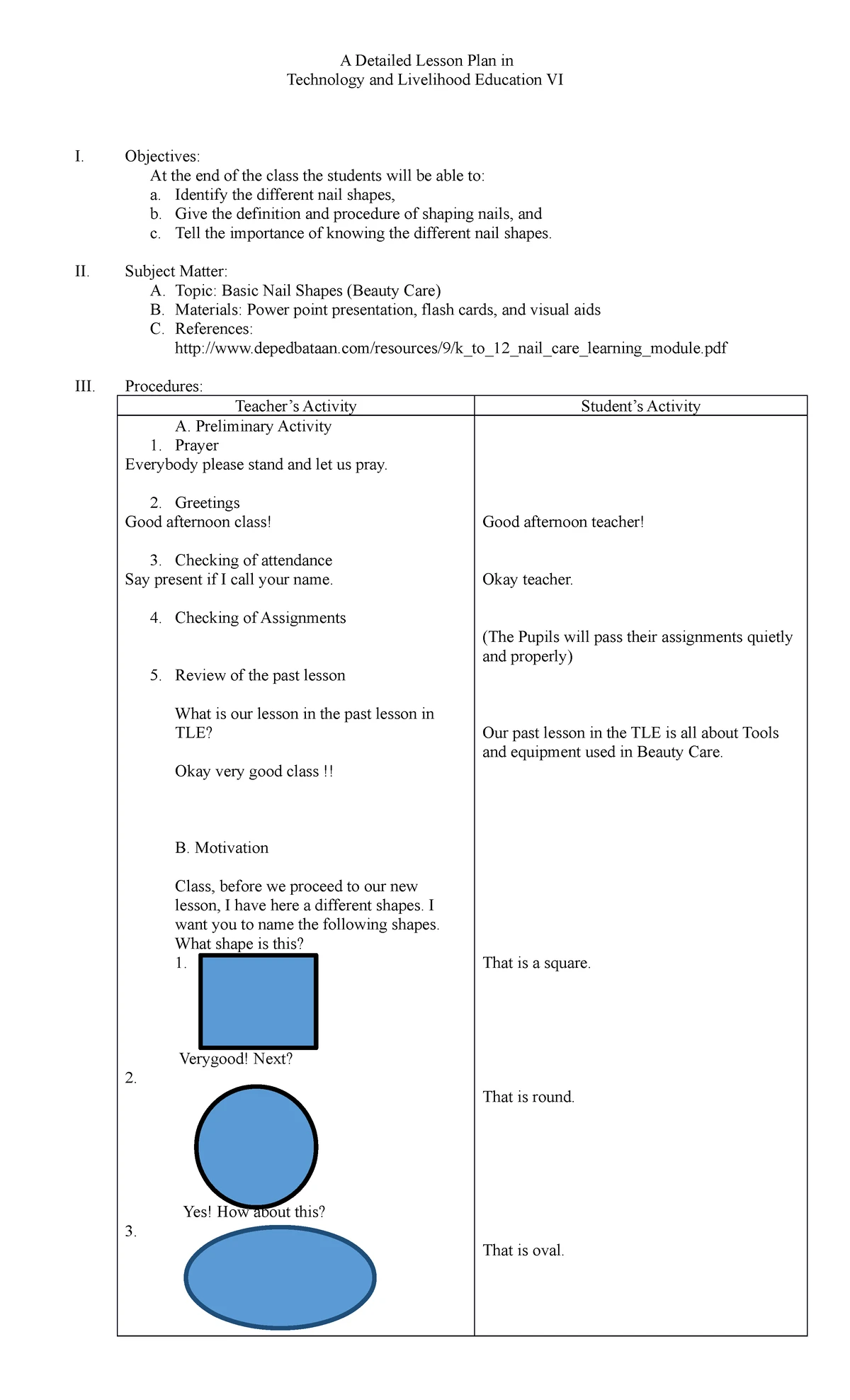Detailed Lesson Plan TLE - A Detailed Lesson Plan in Technology and ...