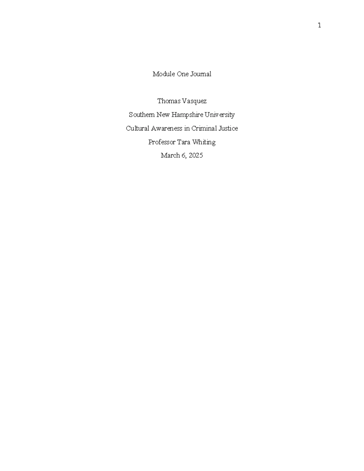 Module five journal - assignment - Module Five Journal Thomas Vasquez ...