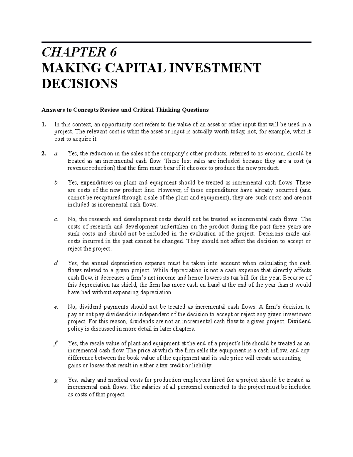 Chapter 6 Lecture Notes: Making Capital Investment Decisions in ...