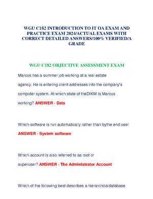 WGU D220 Informatics Exam with correct Answers - WGU D220 FINAL EXAM ...