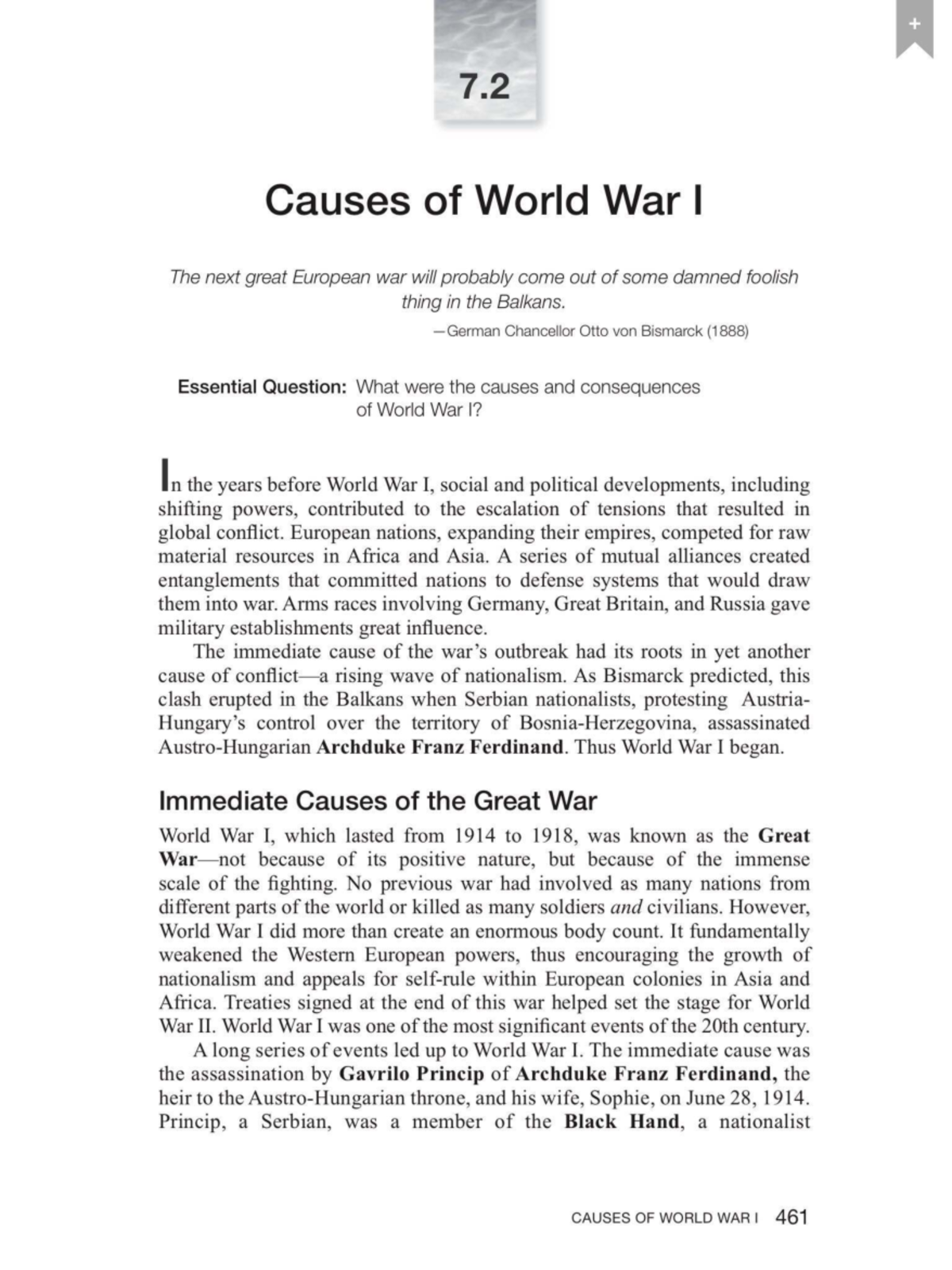 APUSH H830: Causes and Consequences of World War I - Studocu