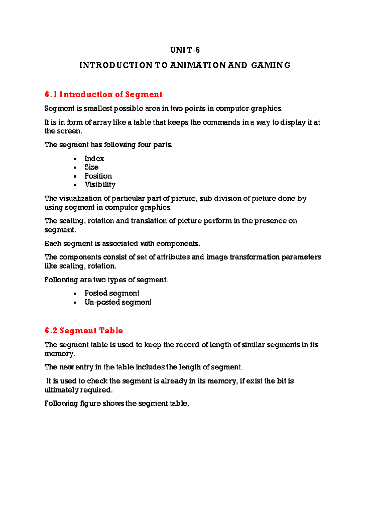 CG Unit 6 - CG Unit 6 - UNIT- 6 INTRODUCTION TO ANIMATION AND GAMING 6 ...