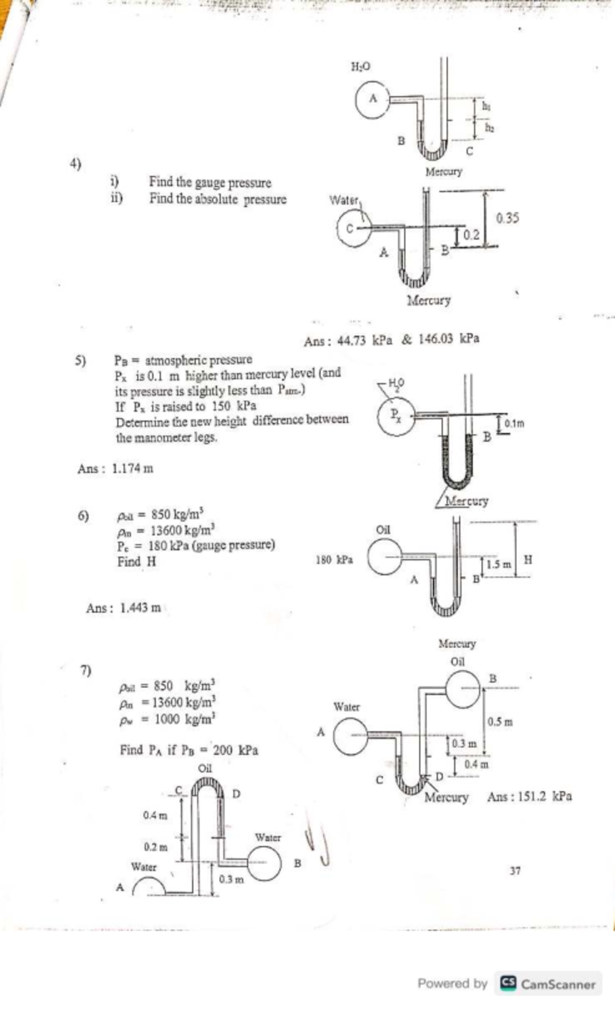 Fluid Manometers - Helpful Study Notes for Course Code CS - Studocu