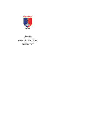 TEST 1 CHM256 Question Paper SET B - Basic Analytical Chemistry - Studocu
