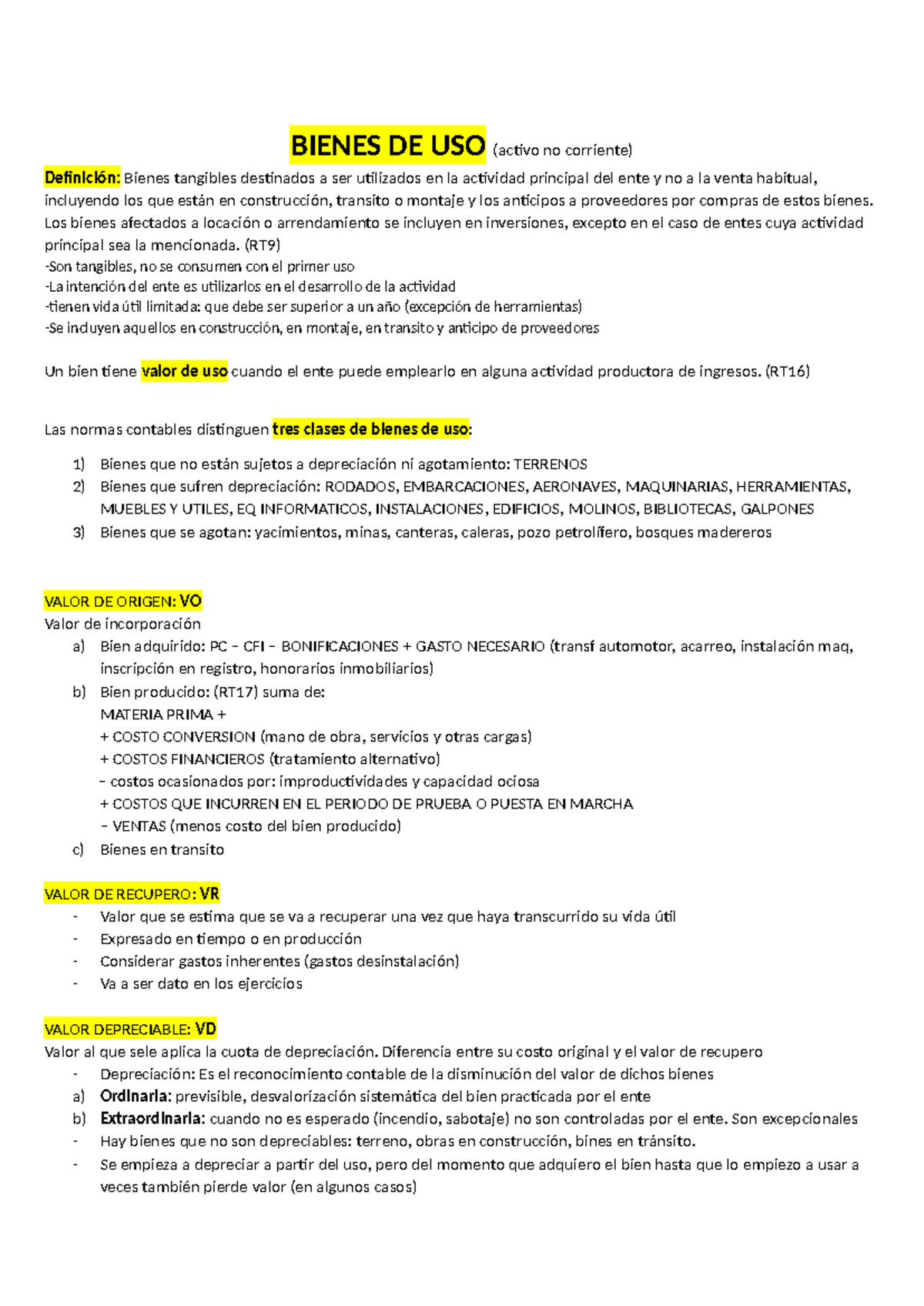 Contabilidad Teorías - 2do Parcial sobre Bienes de Uso y Pasivos - Studocu