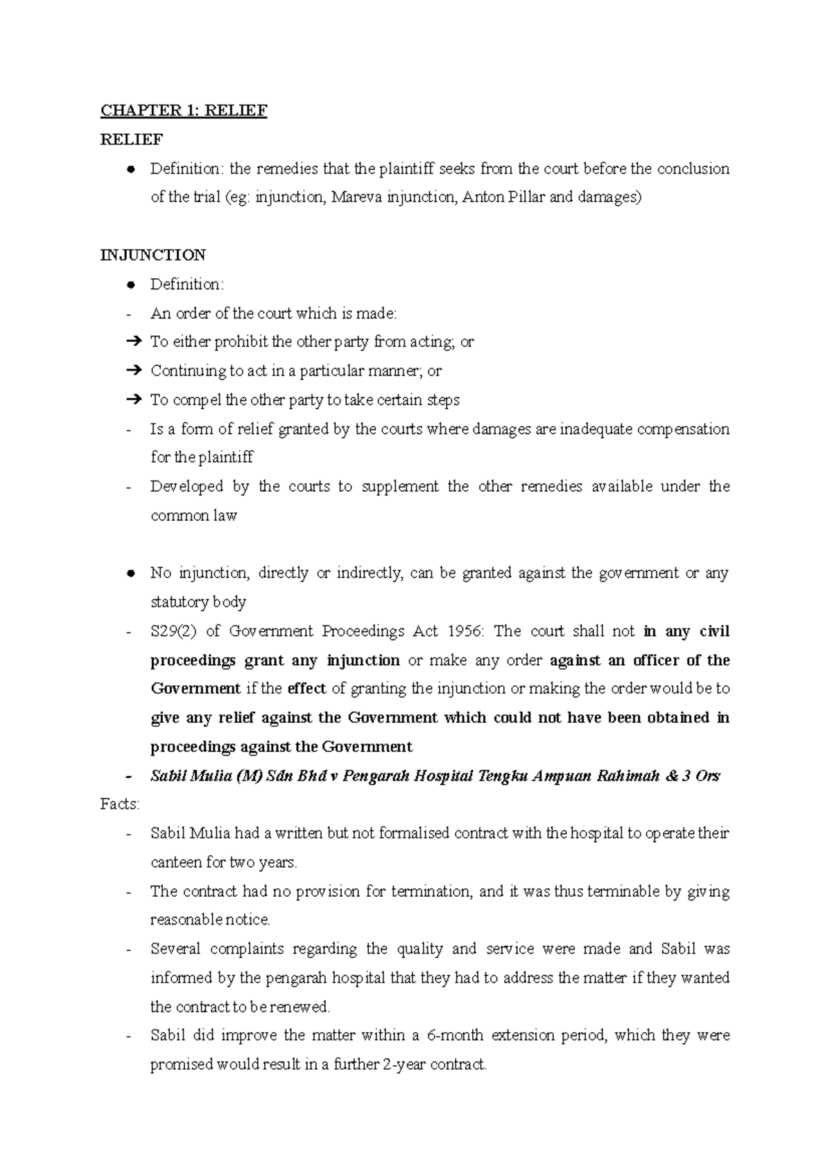 Civil Procedure II: Chapter 1 - Understanding Injunctions and Relief ...