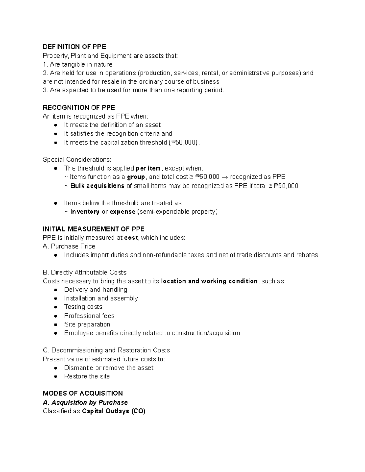 Chapter 10: Property, Plant, and Equipment (PPE) Overview - GOVACC ...